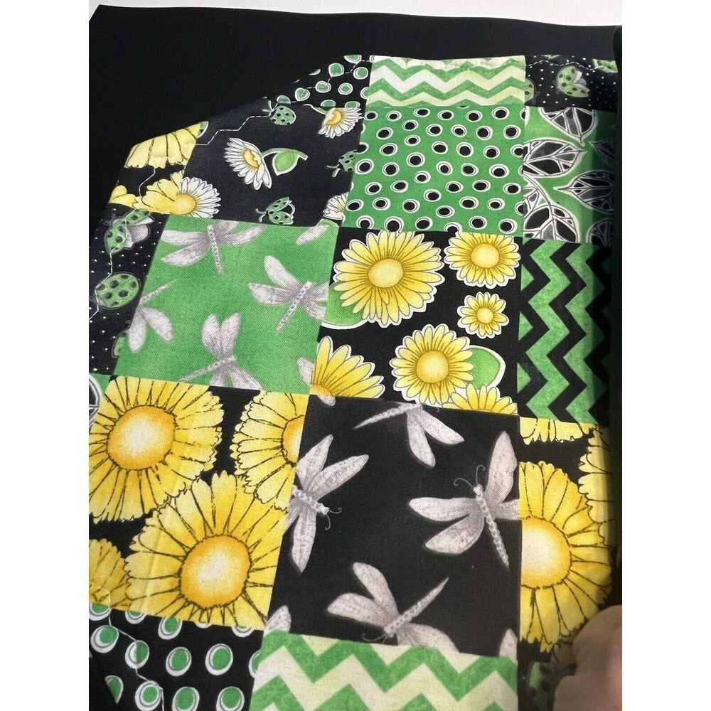 12pc Quilted Yellow Flowers Dragonfly Placemats Napkins Coasters Amish Made New